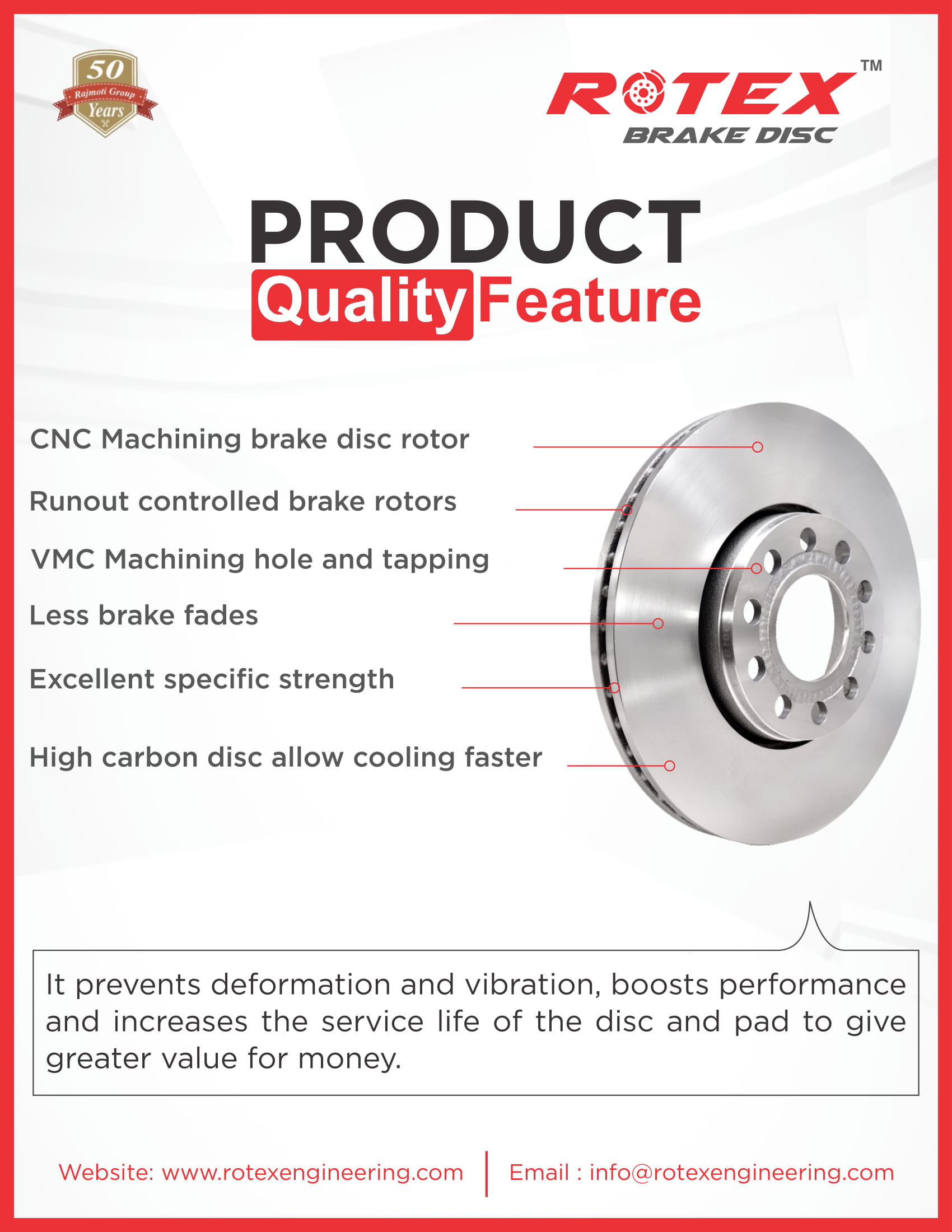 ROTEX ENGINEERING Brake disc Disc brake Brake disc rotor Disc brake rotor Brake rotor
